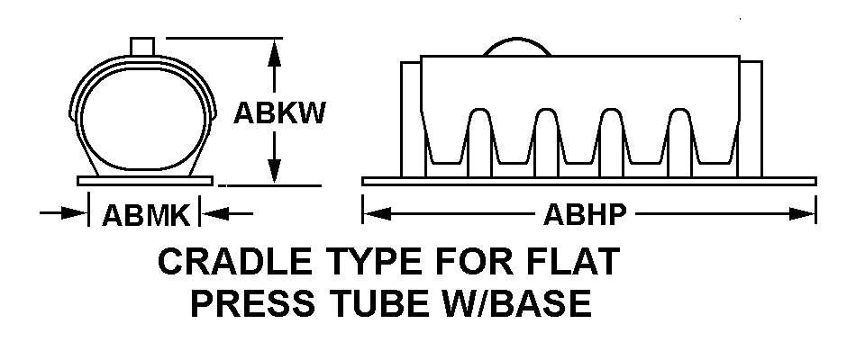 CRADLE TYPE FOR FLAT PRESS TUBE W/BASE style nsn 5960-00-812-0482