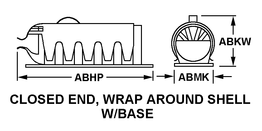 CLOSED END, WRAP AROUND SHELL W/BASE style nsn 5960-00-679-3944