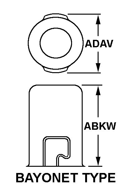 BAYONET TYPE style nsn 5960-00-504-8380