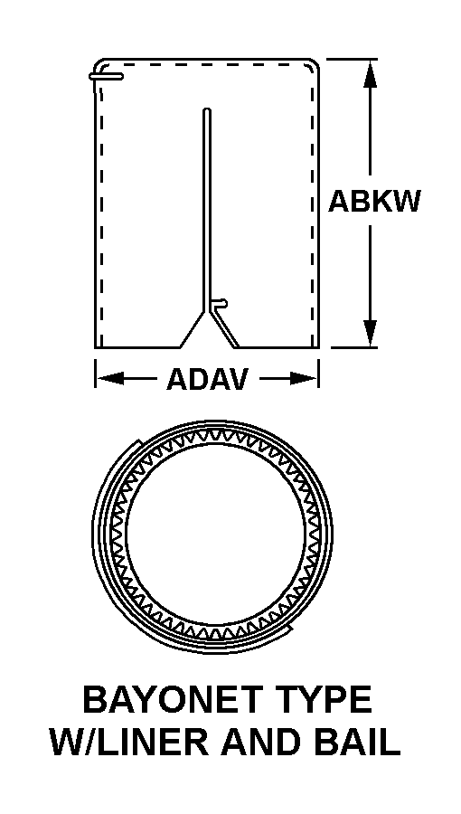 BAYONET TYPE W/LINER AND BAIL style nsn 5960-00-578-8008