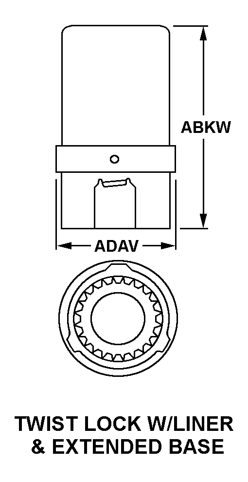 TWIST LOCK W/LINER AND EXTENDED BASE style nsn 5960-00-828-6494