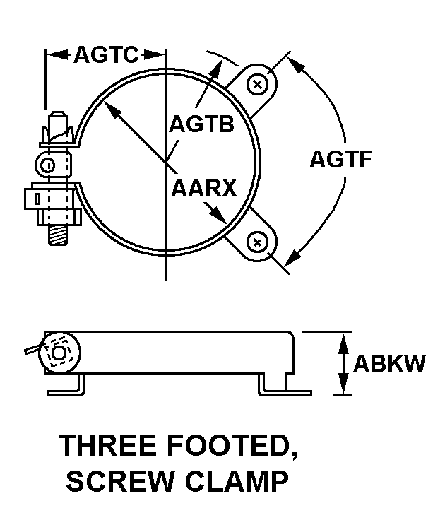 THREE FOOTED, SCREW CLAMP style nsn 5910-01-237-5067