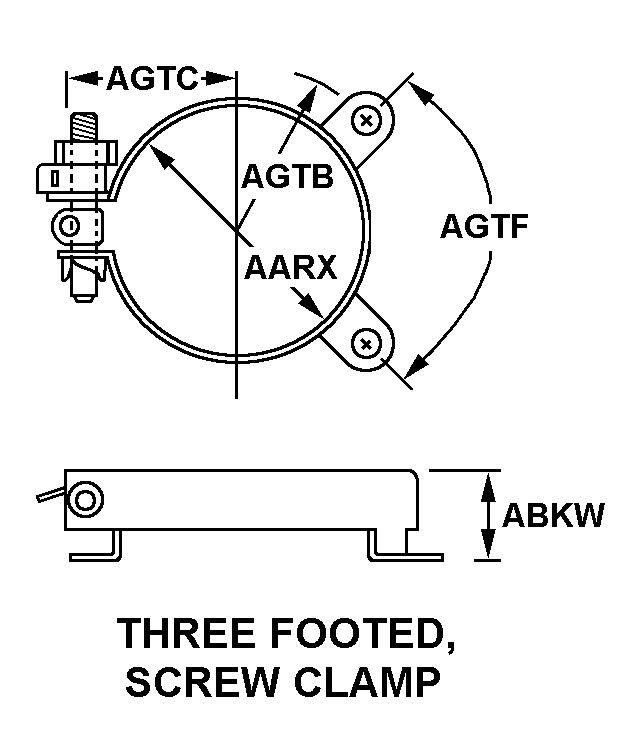 THREE FOOTED, SCREW CLAMP style nsn 5910-01-237-5067