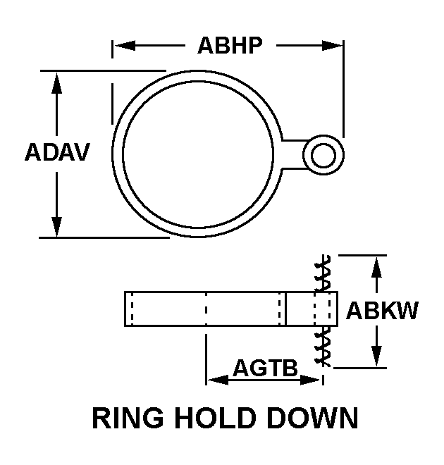 RING HOLD DOWN style nsn 5935-01-431-8730