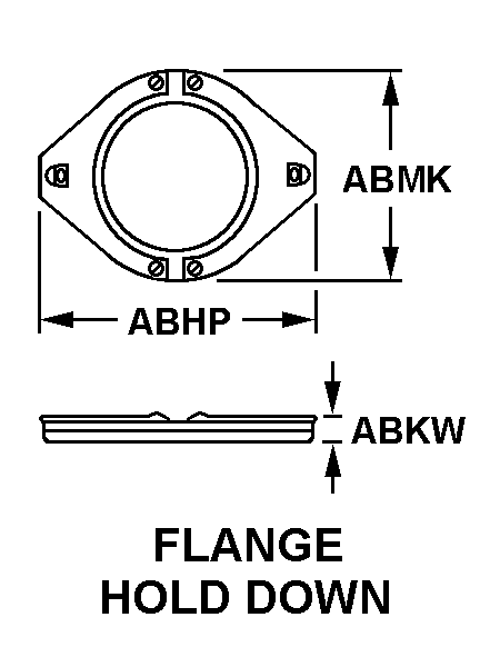 FLANGE HOLD DOWN style nsn 5960-00-615-4155