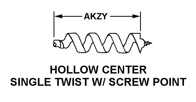 HOLLOW CENTER SINGLE TWIST W/SCREW POINT style nsn 5133-01-204-1783