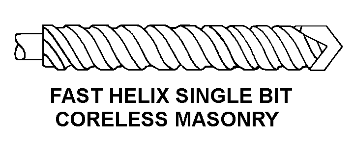 FAST HELIX SINGLE BIT CORELESS MASONRY style nsn 5133-00-901-5475