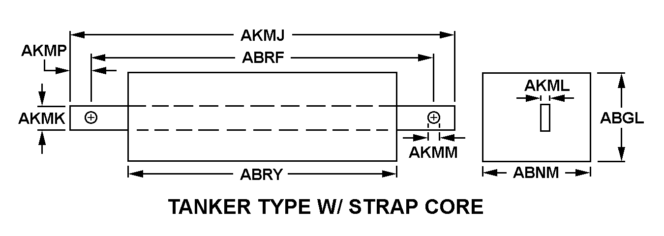 TANKER TYPE WITH STRAP CORE style nsn 5342-01-583-2687