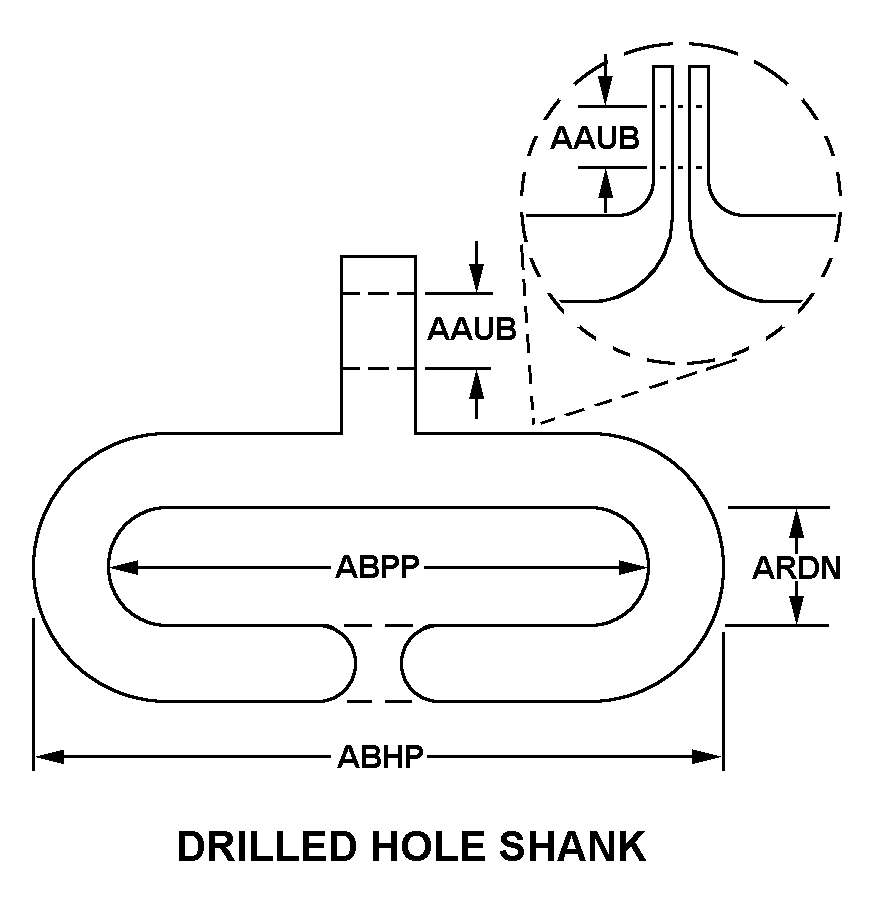 DRILLED HOLE SHANK style nsn 1005-00-502-2210