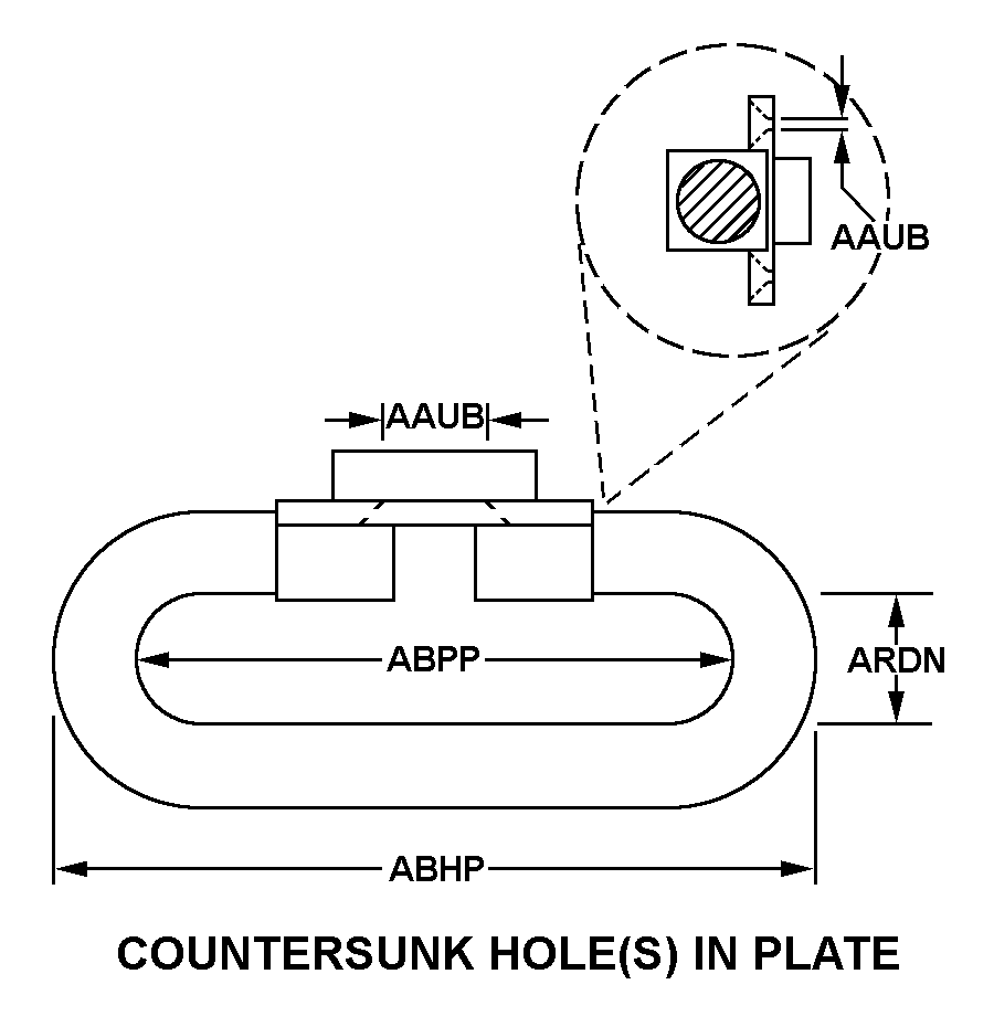 COUNTERSUNK HOLE(S) IN PLATE style nsn 1005-00-731-0873