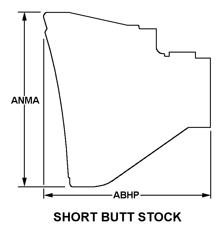 SHORT BUTT STOCK style nsn 1005-00-930-9932