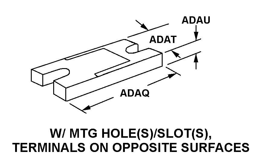 W/MTG HOLE(S)/SLOT(S) TERMINALS ON OPPOSITE SURFACES style nsn 5910-00-196-0169