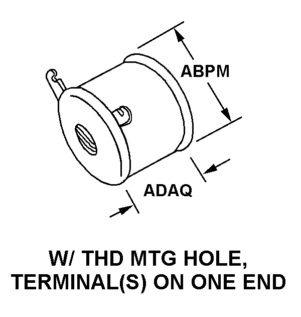 W/THD MTG HOLE, TERMINAL(S) ON ONE END style nsn 5910-00-186-0707