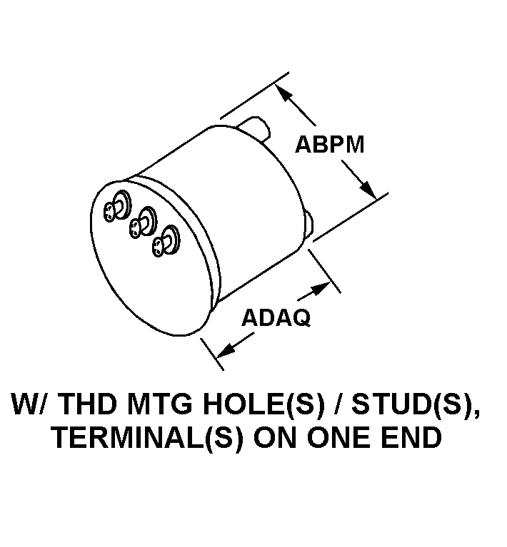 W/THD MTG HOLE(S)/STUD(S), TERMINAL(S) ON ONE END style nsn 5910-00-243-3668