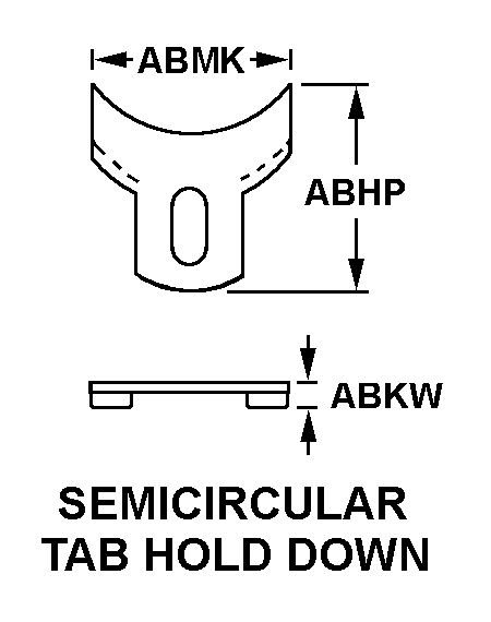 SEMICIRCULAR TAB HOLD DOWN style nsn 5965-01-532-2112