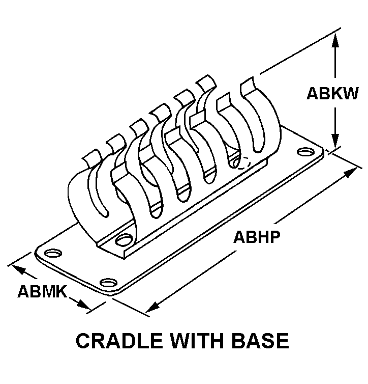 CRADLE WITH BASE style nsn 5910-01-133-6654