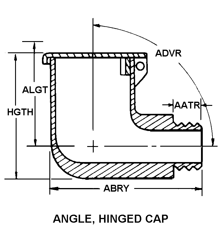 ANGLE, HINGED CAP style nsn 4730-01-136-0724