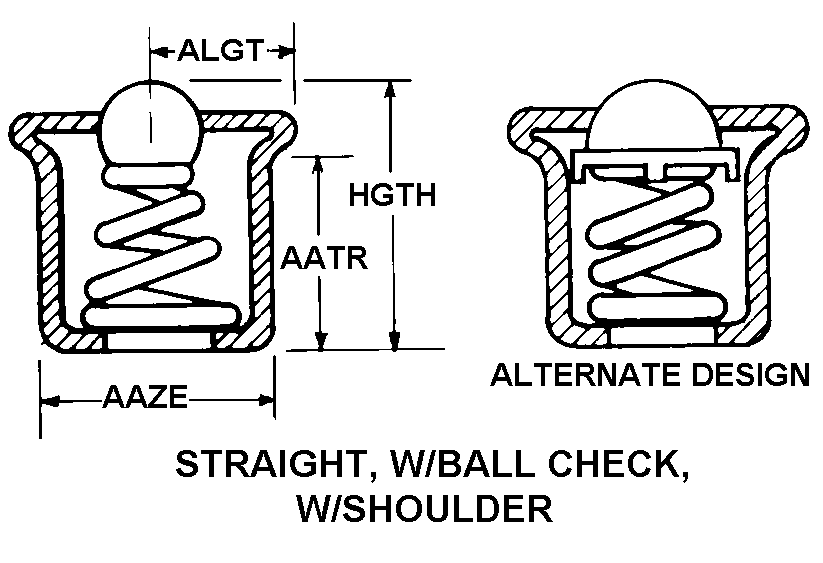 STRAIGHT, W/BALL CHECK, W/SHOULDER style nsn 4730-01-283-3811