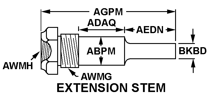 EXTENSION STEM style nsn 6685-00-075-6864