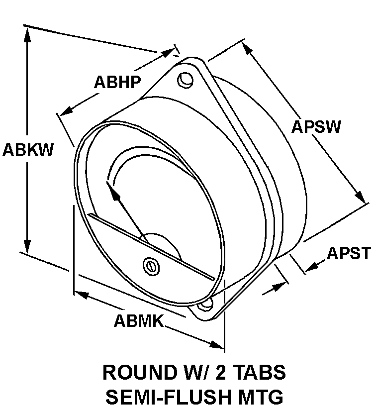 ROUND W/2 TABS SEMI-FLUSH MTG style nsn 6625-01-546-3811