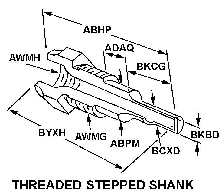 THREADED STEPPED SHANK style nsn 6685-01-225-7963