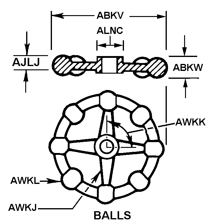 BALLS style nsn 5340-01-604-6907