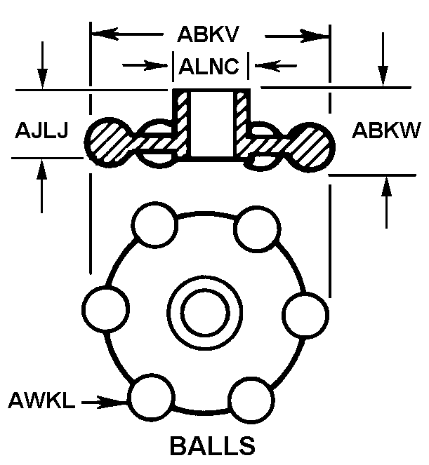 BALLS style nsn 5340-01-604-6907