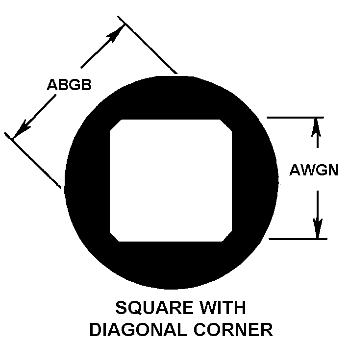 SQUARE WITH DIAGONAL CORNER style nsn 5340-00-711-0105