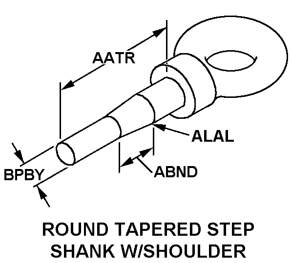 ROUND TAPERED STEP SHANK W/SHOULDER style nsn 2540-00-814-8149