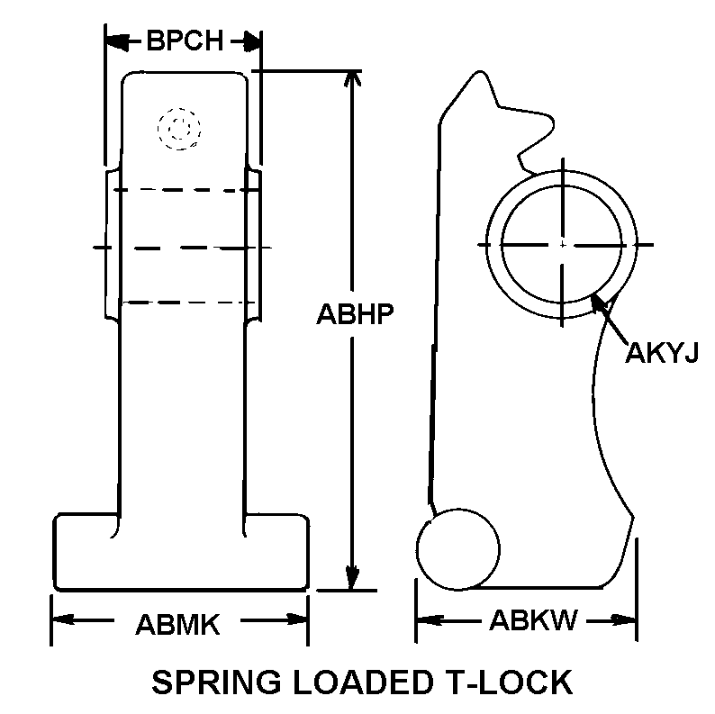 SPRING LOADED T-LOCK style nsn 2540-01-519-0497