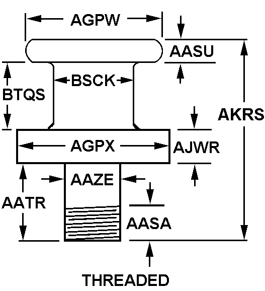 THREADED style nsn 2510-01-450-6352