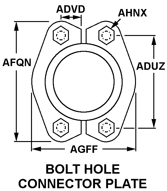 BOLT HOLE CONNECTOR PLATE style nsn 4730-01-432-3013