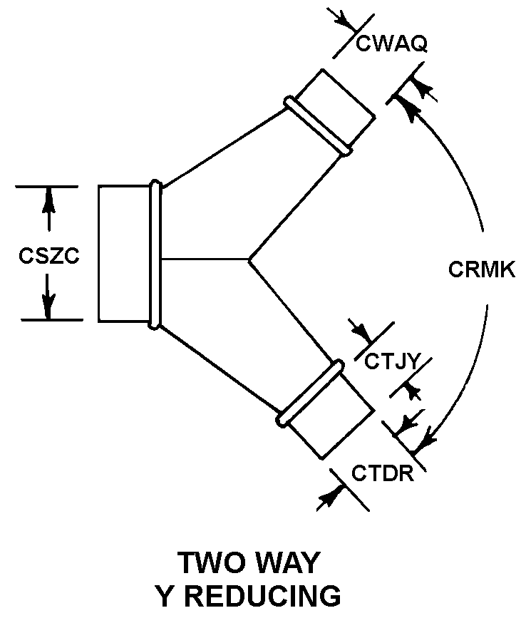 TWO WAY Y REDUCING style nsn 4520-01-148-6978