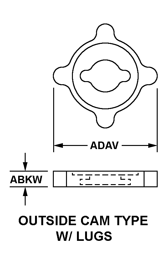 OUTSIDE CAM TYPE W/ LUGS style nsn 5342-01-350-0774