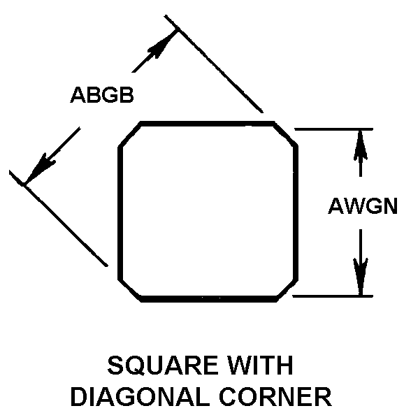 SQUARE WITH DIAGONAL CORNER style nsn 5340-00-711-0105