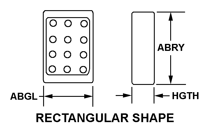 RECTANGULAR SHAPE style nsn 5965-01-221-8182