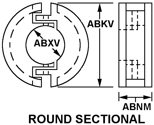 ROUND SECTIONAL style nsn 3040-01-580-0020