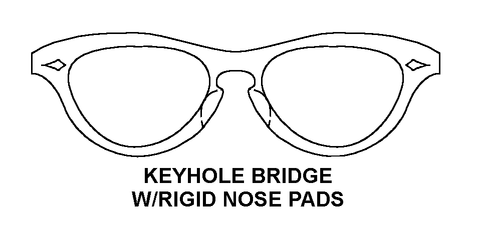 KEYHOLE BRIDGE WITH RIGID NOSE PADS style nsn 6540-01-146-7803