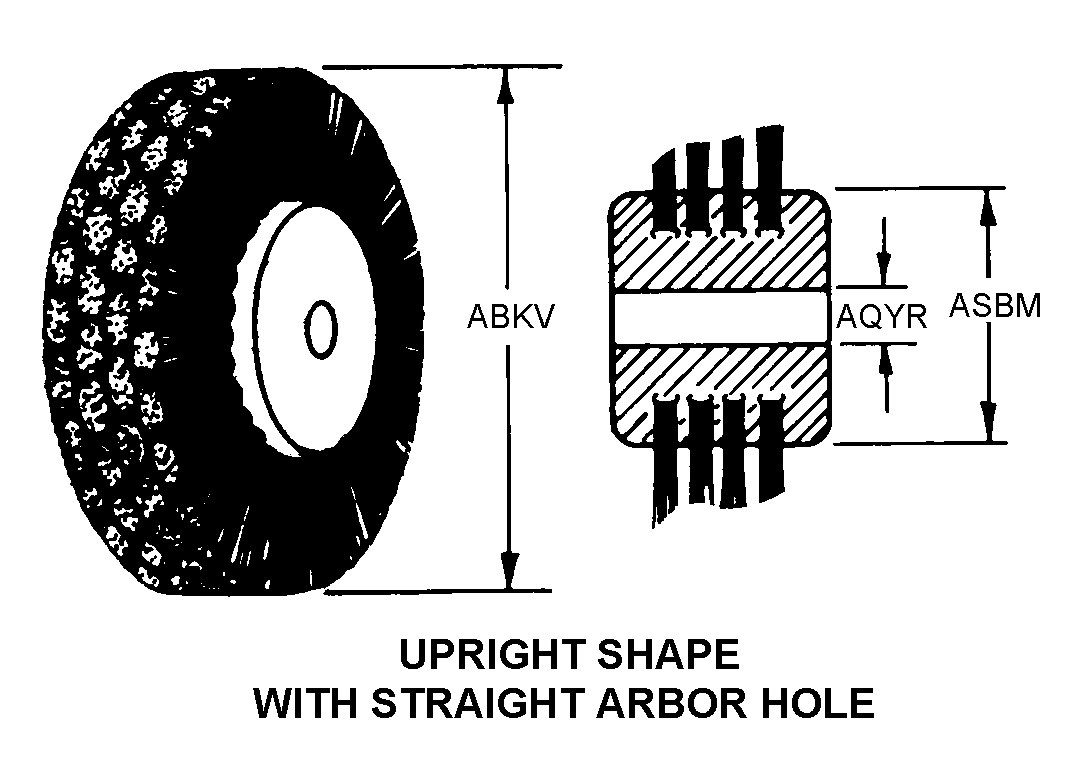 UPRIGHT SHAPE WITH STRAIGHT ARBOR HOLE style nsn 5130-01-196-2856