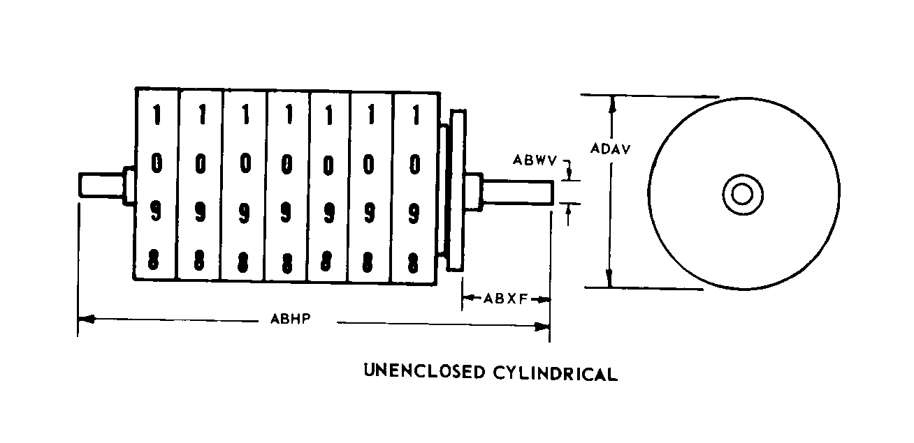 UNENCLOSED CYLINDRICAL style nsn 6680-01-345-0747