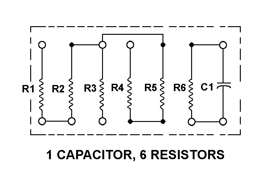 1 CAPACITOR, 6 RESISTORS style nsn 5915-01-380-9759