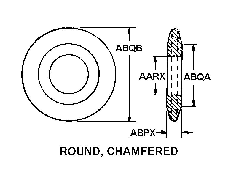 ROUND, CHAMFERED style nsn 4320-00-293-1743