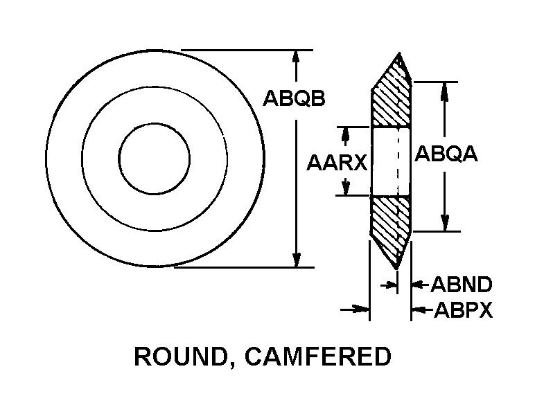 ROUND, CHAMFERED style nsn 4320-00-293-1743