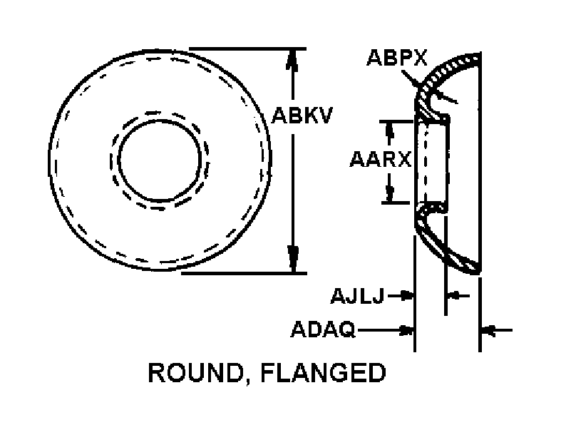 ROUND, FLANGED style nsn 1660-00-699-0162