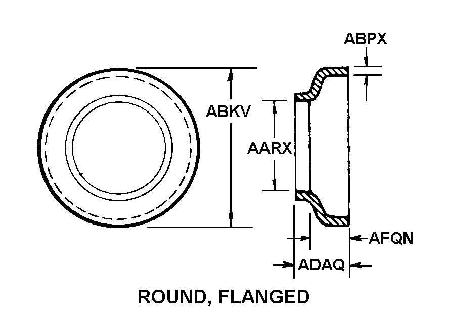 ROUND, FLANGED style nsn 1615-00-898-1685