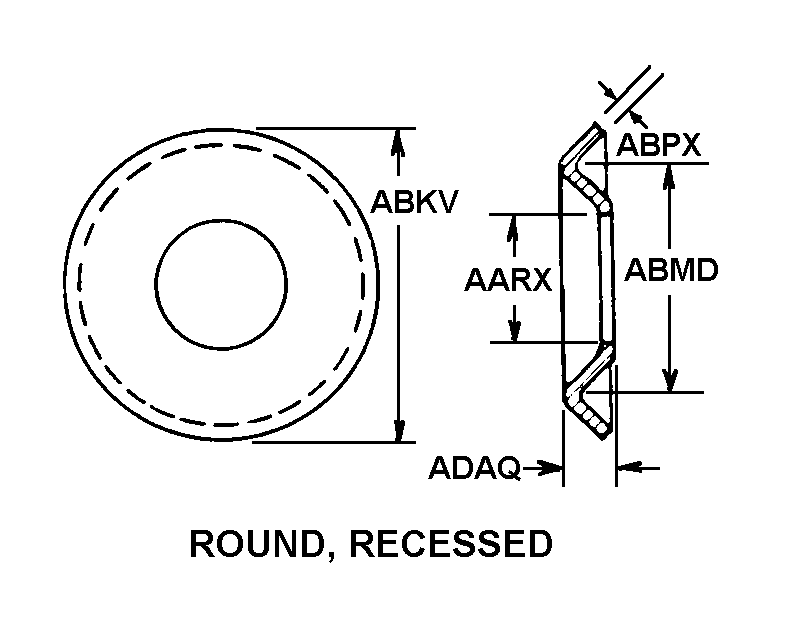 ROUND, RECESSED style nsn 2805-00-354-2230