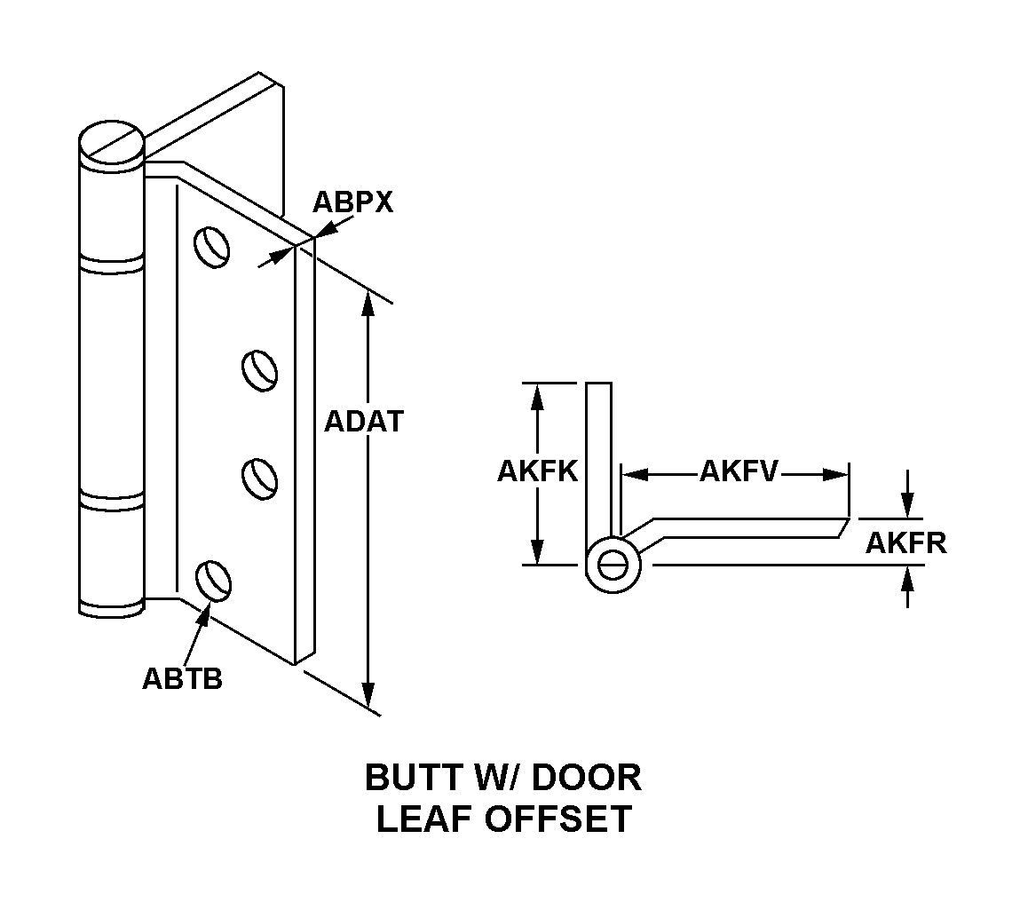 BUTT W/DOOR LEAF OFFSET style nsn 5340-00-458-0508