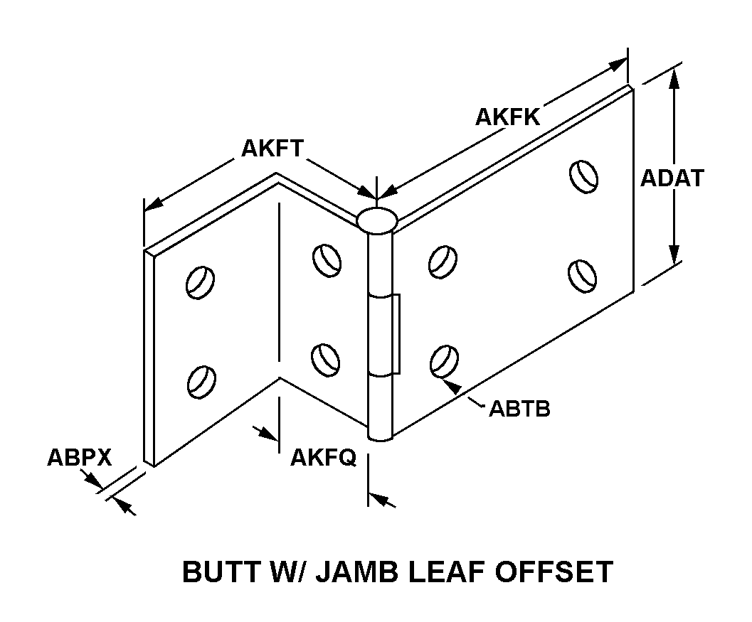 BUTT W/JAMB LEAF OFFSET style nsn 5340-01-106-8080
