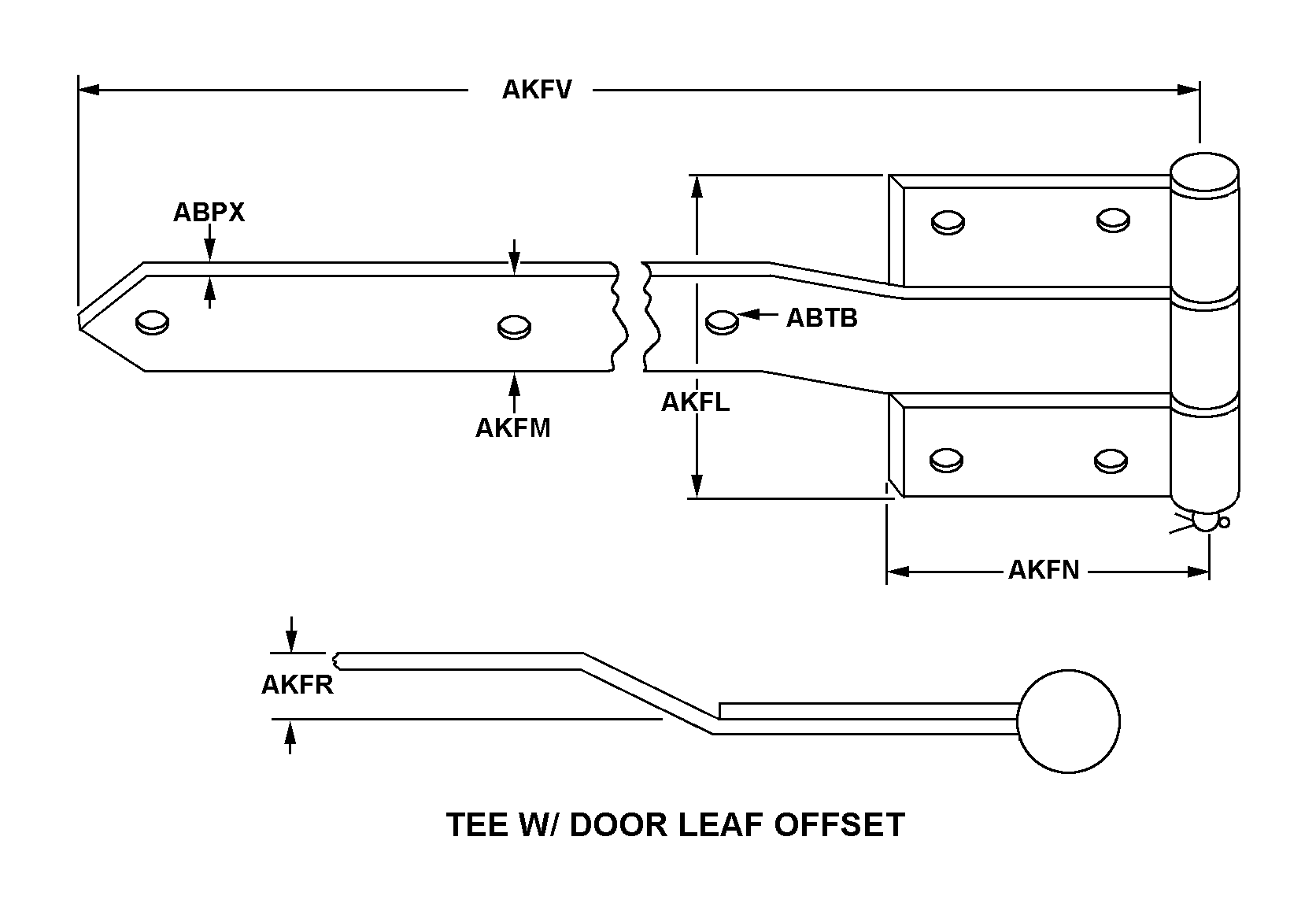 TEE W/DOOR LEAF OFFSET style nsn 5340-01-257-3895