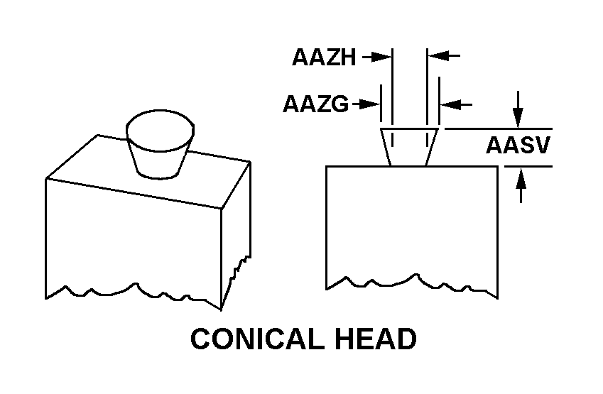 CONICAL HEAD style nsn 5977-00-762-0729